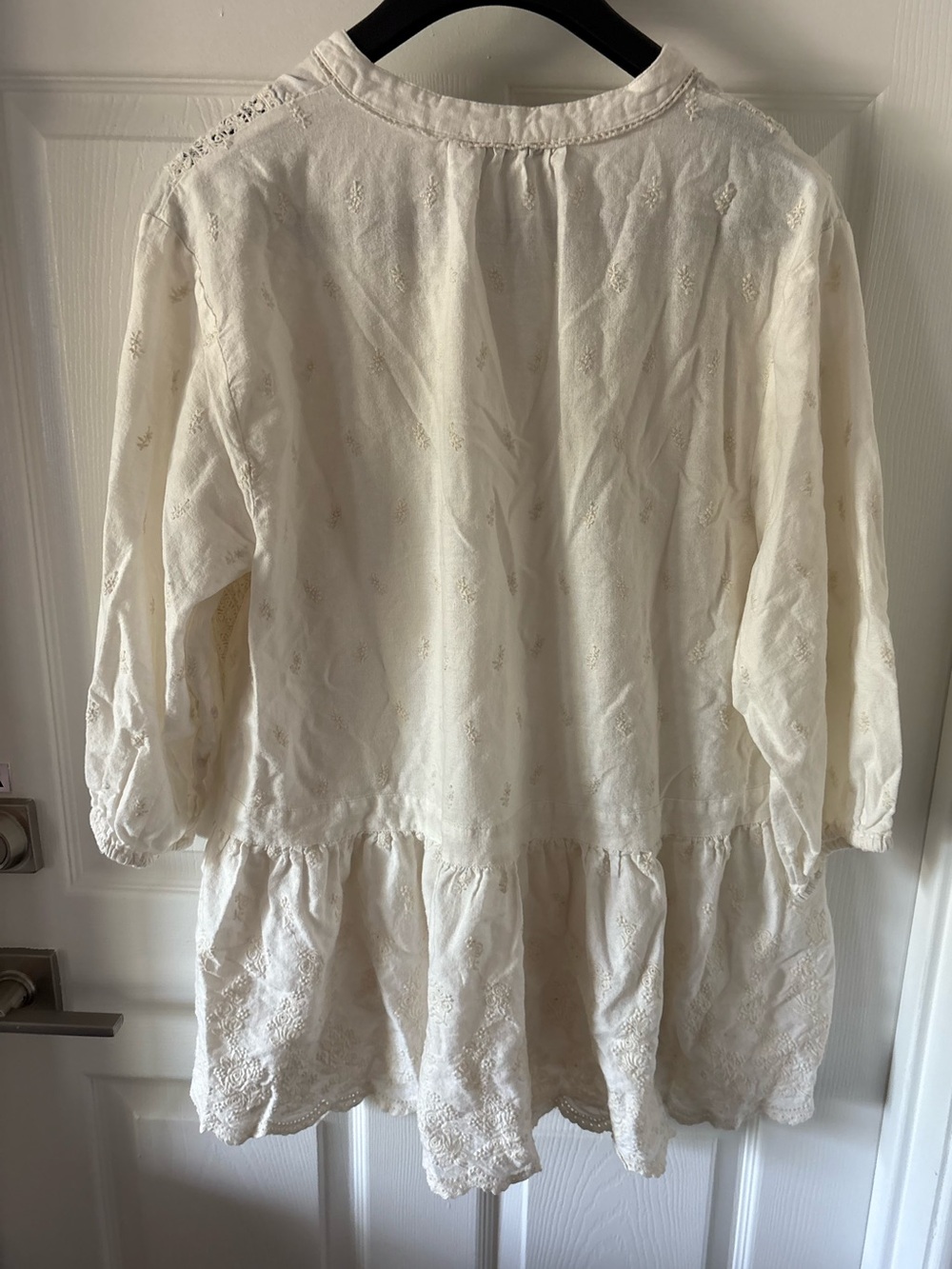 Zara Embroidered Mini Shirt Dress Size L - Picture 4 of 7